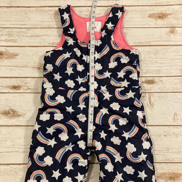 The Children’s Place Rainbow Print Puffer Snowsuit Bib Overalls 3T - Picture 4 of 13